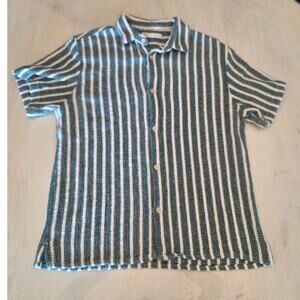 Zara Men's Cabana Style Knit Shirt SZ Large Resortwear Vacation